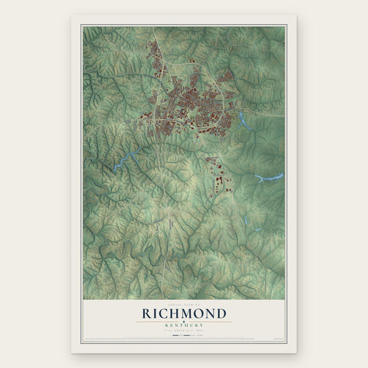 Richmond, Kentucky map print, the full design