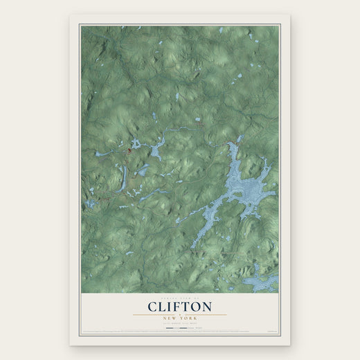 Clifton, New York map print, the full design