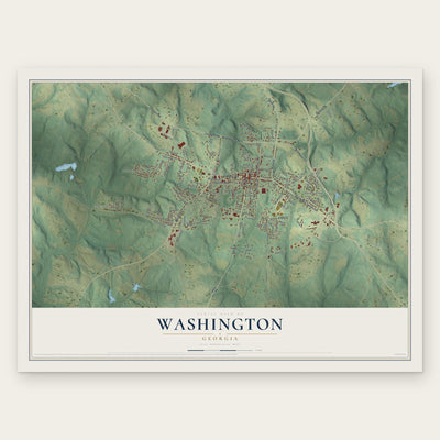 Washington, Georgia map print, the full design