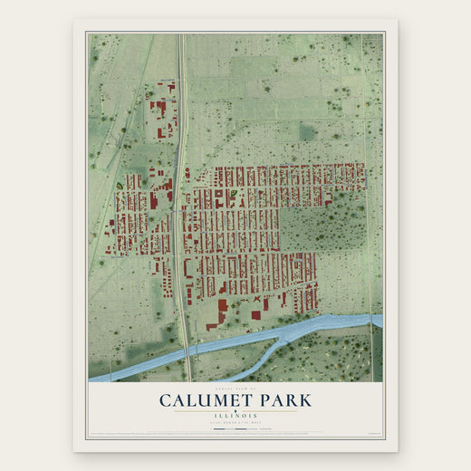 Calumet Park, Illinois map print, the full design