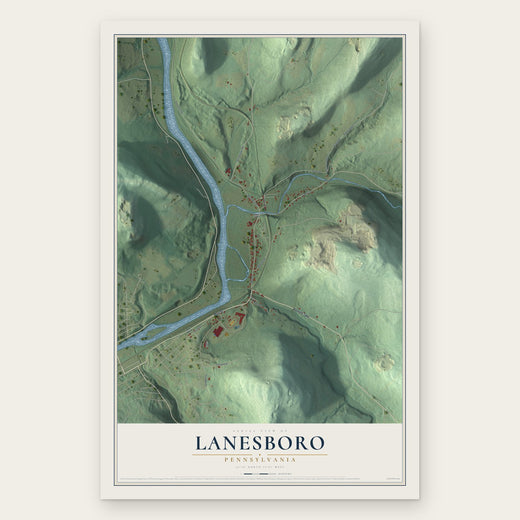 Lanesboro, Pennsylvania map print, the full design