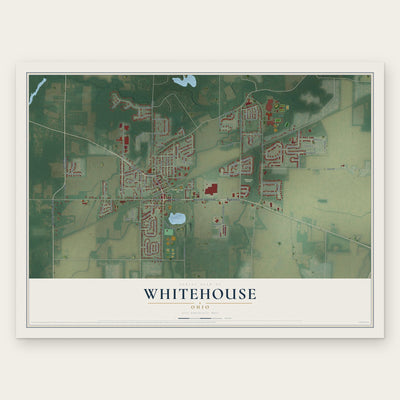 Whitehouse, Ohio map print, the full design