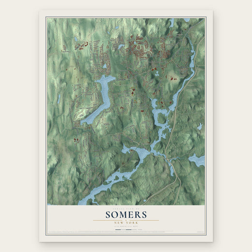 Somers, New York map print, the full design