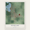 Silver Lake, Indiana map print, the full design