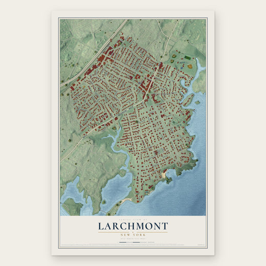 Larchmont, New York map print, the full design