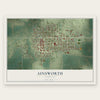 Ainsworth, Nebraska map print, the full design