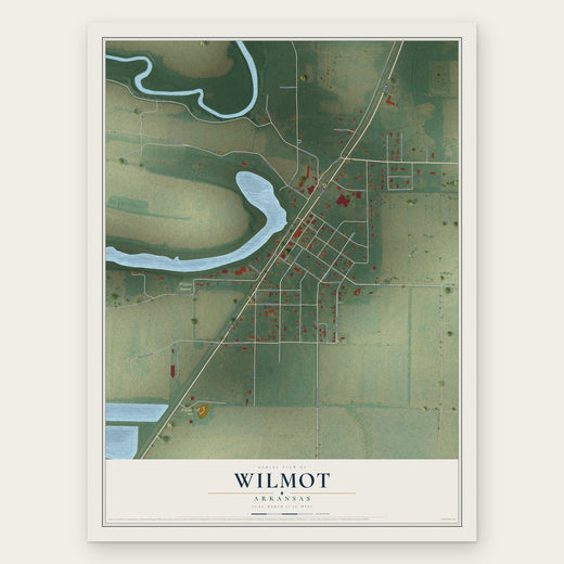 Wilmot, Arkansas map print, the full design