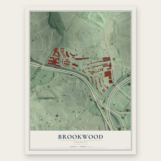 Brookwood, Georgia map print, the full design