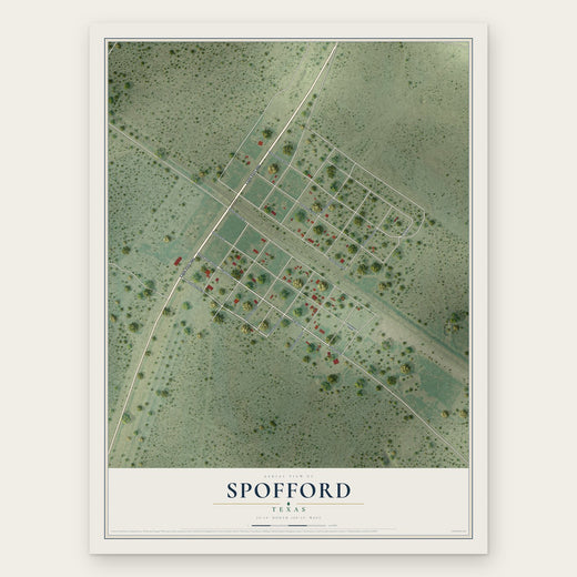 Spofford, Texas map print, the full design