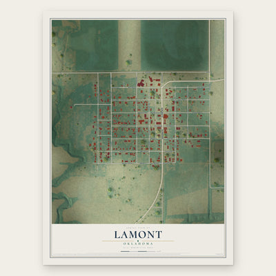 Lamont, Oklahoma map print, the full design