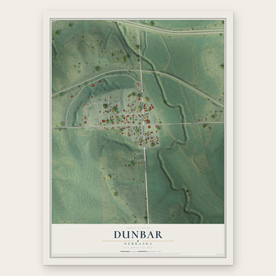 Dunbar, Nebraska map print, the full design