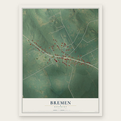 Bremen, Kentucky map print, the full design