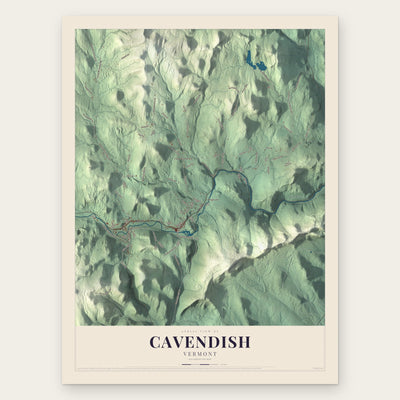 Cavendish, Vermont map print, the full design