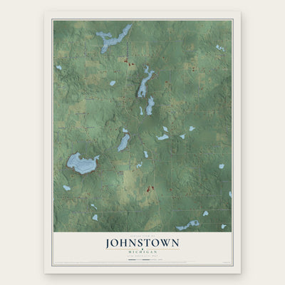 Johnstown, Michigan map print, the full design