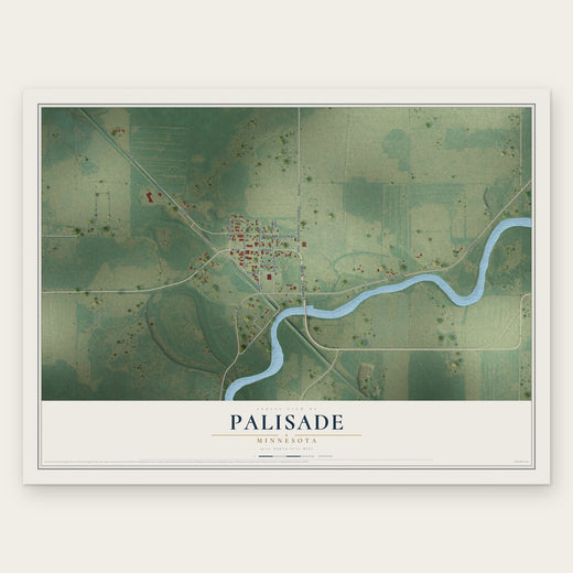 Palisade, Minnesota map print, the full design