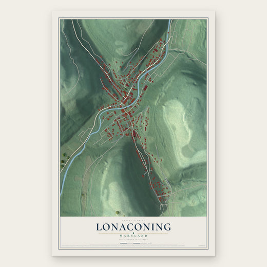 Lonaconing, Maryland map print, the full design