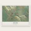 Rhame, North Dakota map print, the full design