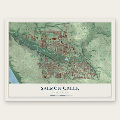 Salmon Creek, Washington map print, the full design