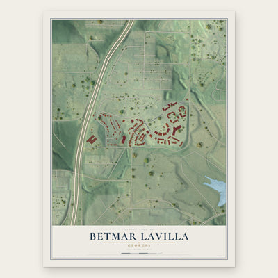 Betmar LaVilla, Georgia map print, the full design