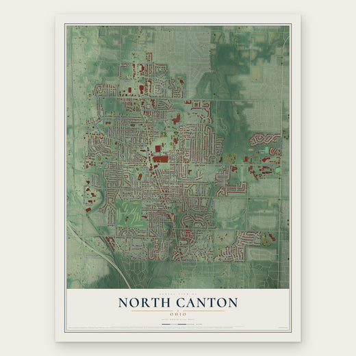 North Canton, Ohio map print, the full design