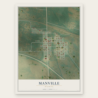 Manville, Wyoming map print, the full design