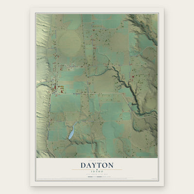 Dayton, Idaho map print, the full design
