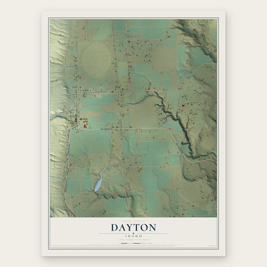 Dayton, Idaho map print, the full design
