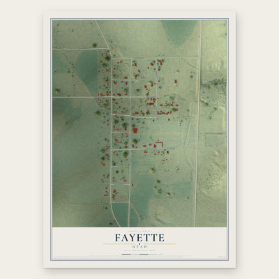 Fayette, Utah map print, the full design