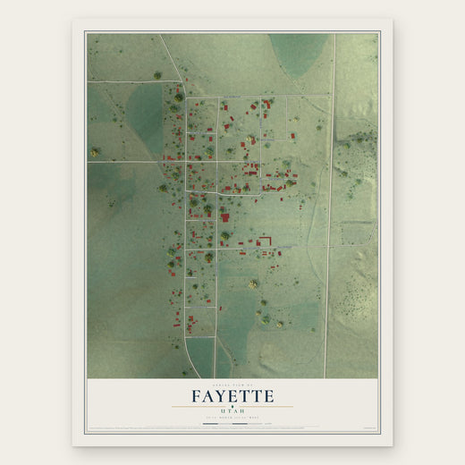Fayette, Utah map print, the full design