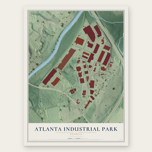 Atlanta Industrial Park, Georgia map print, the full design