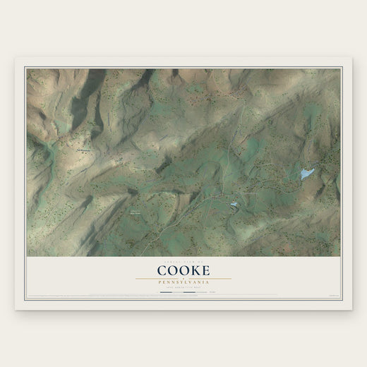 Cooke, Pennsylvania map print, the full design