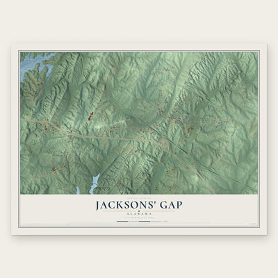 Jacksons' Gap, Alabama map print, the full design