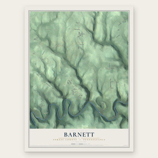 Barnett, Forest County, Pennsylvania map print, the full design