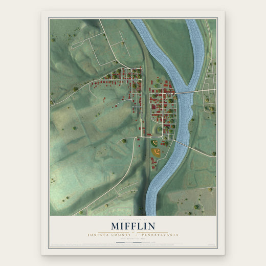 Mifflin, Juniata County, Pennsylvania map print, the full design