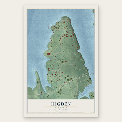 Higden, Arkansas map print, the full design