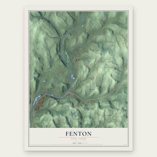 Fenton, New York map print, the full design