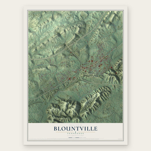 Blountville, Tennessee map print, the full design