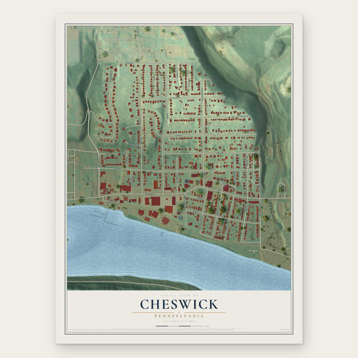 Cheswick, Pennsylvania map print, the full design