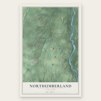 Northumberland, New York map print, the full design