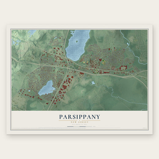 Parsippany, New Jersey map print, the full design