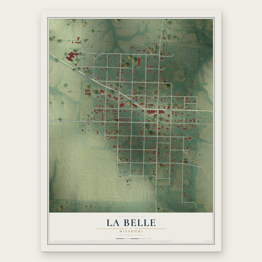 La Belle, Missouri map print, the full design