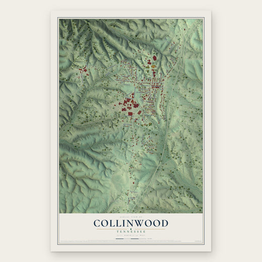 Collinwood, Tennessee map print, the full design