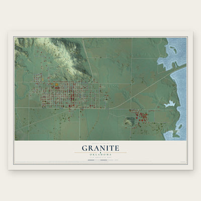 Granite, Oklahoma map print, the full design
