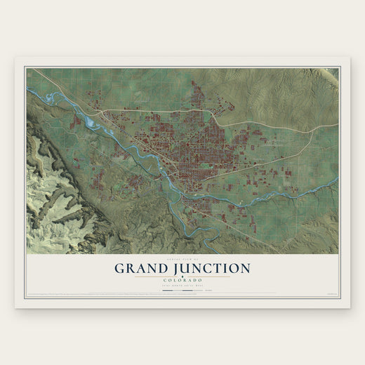 Grand Junction, Colorado map print, the full design