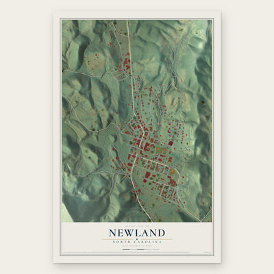 Newland, North Carolina map print, the full design