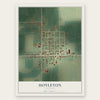 Hoyleton, Illinois map print, the full design