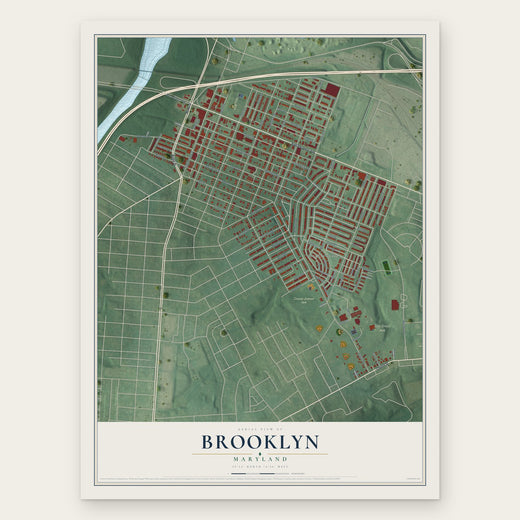 Brooklyn, Maryland map print, the full design