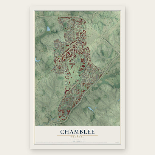 Chamblee, Georgia map print, the full design