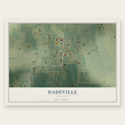 Dadeville, Missouri map print, the full design