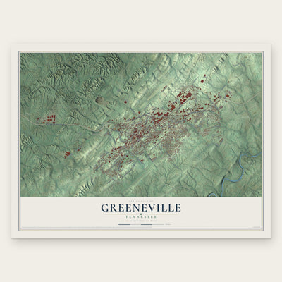 Greeneville, Tennessee map print, the full design